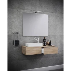 Gäste Waschplatz Gudas 3-teilig mit Spiegel Sonoma-Eiche