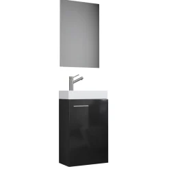 Gäste-Waschplatz Slito mit Spiegel schwarz