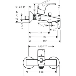 Hansgrohe Wannenarmatur Focus chrom
