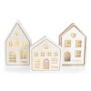 Haus mit LED 2 x AAA exklusive Timer 3-fach sortiert Holz 11 x 3,5 x 12,5 cm