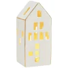 Haus mit LED aus Porzellan weiß 8 x 17 x 7 cm