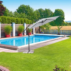 Haveson Ampelschirm Salerno 300 cm silber/grau