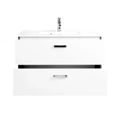 HELD Waschtisch 90 graphitgrau-weiß Hochglanz 2 Auszüge