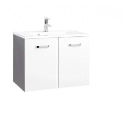 HELD Waschtisch 70 graphitgrau- Weiß Hochglanz 2Türen