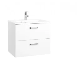 HELD Waschtisch 60 weiß Hochglanz 2 Auszüge