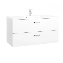 HELD Waschtisch 100 weiß Hochglanz 2 Auszüge