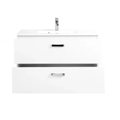 HELD Waschtisch 90 weiß Hochglanz 2 Ausz&uumlge