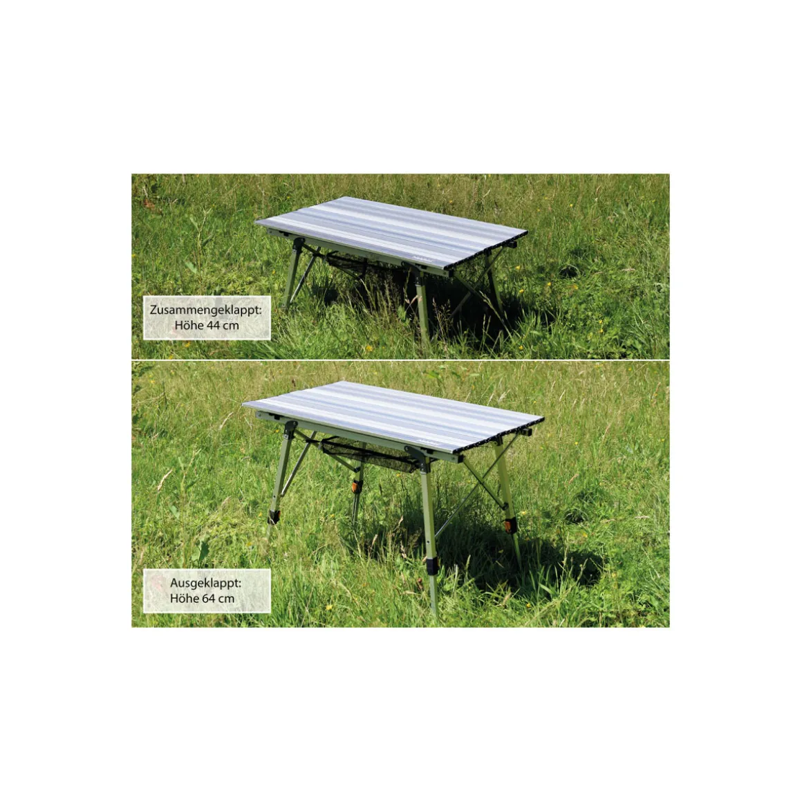 highfeld Klapptisch Campingtisch mit Ablagenetz