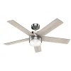 Hunter Fan Hunter Deckenenventilator Claudette 132 cm Nickel poliert