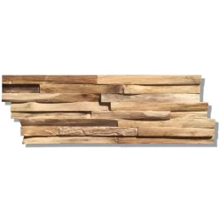 Indo Echtholz Wandverkleidung Teak Paneel Natural 10er-Set