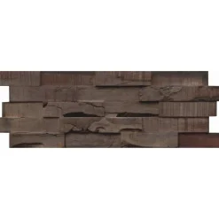 Indo Wandverkleidung Slimwood Hevea Charred 9er-Set