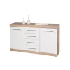 Inter Link Kommode „Lublin Typ 4“, Eiche Sonoma, weiß, 155x87x40 cm