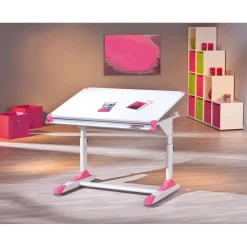 Inter Link Schüler-Schreibtisch „2 Colorido“, weiß Pink-Grün, 100x84x55 cm