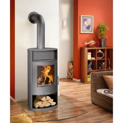 Justus Kaminofen Island Aqua Stahl