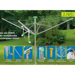 Juwel Wäschespinne „Novaplus 600 Lift“ höhenverstellbar inkl. Schutzhülle