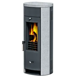 Kaminofen Alaska 2.0 5,5kWGranit, Anschl. hinten 120mm