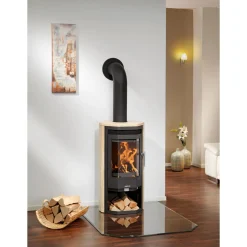 Kaminofen Usedom 5 D Stahl SchwarzSandstein