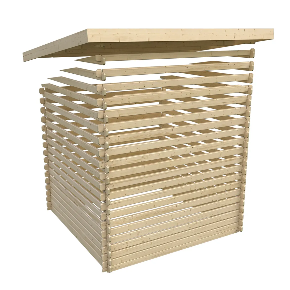 Karibu Blockbohlenhaus Emscher 5 297 x 297 cm naturbelassen