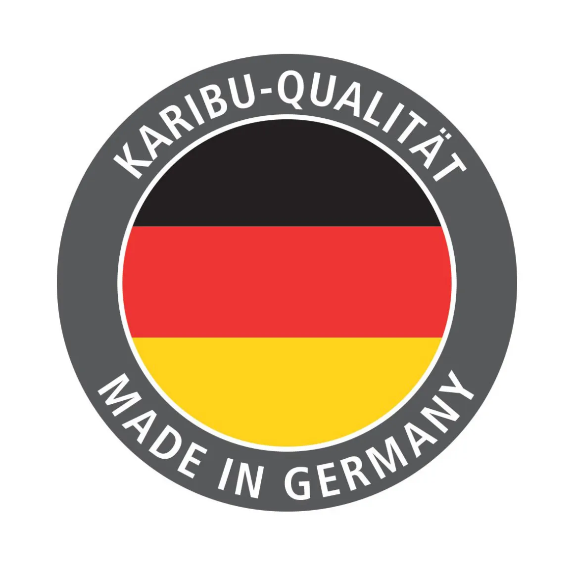 Karibu Blockbohlenhaus Radeburg 2 terragrau mit Anbaudach und Rückwand