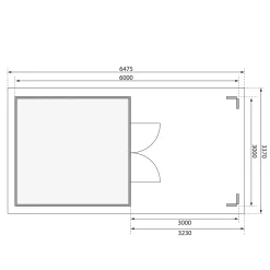 Karibu Blockbohlenhaus Theres 7 terragrau mit Dachausbauelement