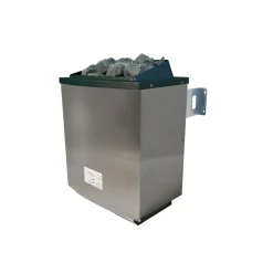 Karibu Saunahaus- Set „Mikka“ terragrau mit Ofen 9 kW ext. Steuerung