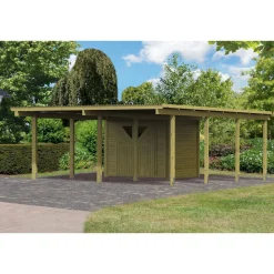 Karibu Doppelcarport Eco 2 Variante A inklusive Abstellraum