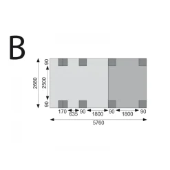 Karibu Einzelcarport Eco 2 Variante C inkl zwei Einfahrtsbögen Tiefe 576 cm