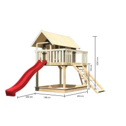 Karibu Fidel inklusive Rampe terragrau Rutsche rot