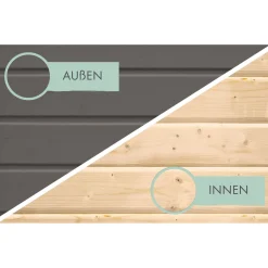 Karibu Fidel und Holzrampe terragrau ohne Rutsche