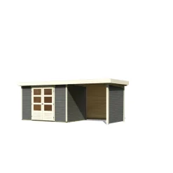 Karibu Gartenhaus Askola 4 mit Schleppdach terragrau