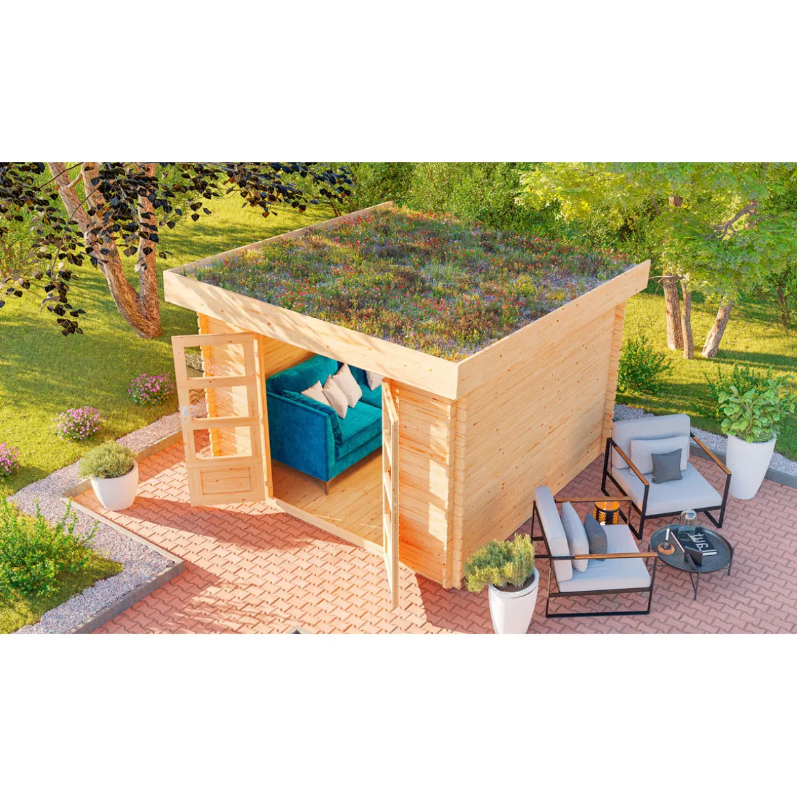 Karibu Gartenhaus Flora 5 297 x 297 x 229 cm