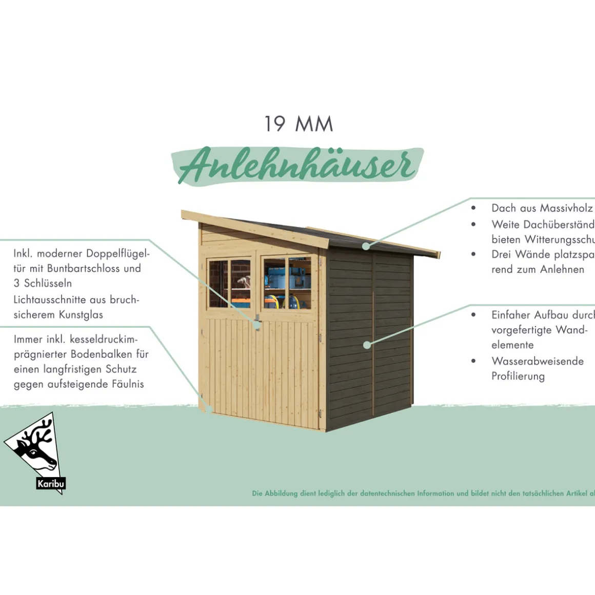 Karibu Gartenhaus Goerlitz naturbelassen