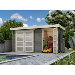 Karibu Gartenhaus Muehlentrup terragrau