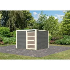 Karibu Gartenhaus Qubic 2 terragrau