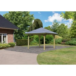 Karibu Gartenpavillon Carport Kirn 3 Massivholz