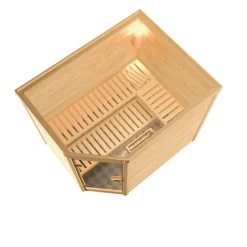 Karibu Massivholzsauna Tanami 40 mm ohne Ofen ohne Kranz