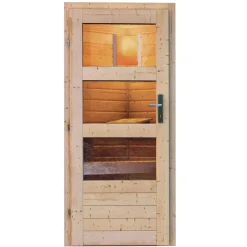 Karibu Saunahaus Bosse 1 38 mm 9 kW Bio Ofen externe Strg moderne Tür