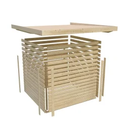 Karibu Saunahaus Norge 38 mm 9 kW Ofen externe Strg moderne Tür