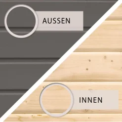 Karibu Stelzenhaus Benjamin terragrau inkl Rutsche rot