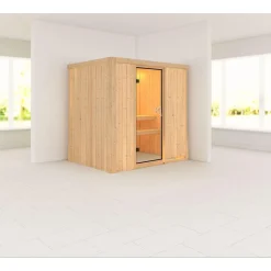 Karibu Systemsauna Fanja 68 mm ohne Ofen ohne Dachkranz