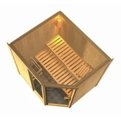 Karibu Systemsauna Fiona 2 68 mm ohne Ofen ohne Dachkranz