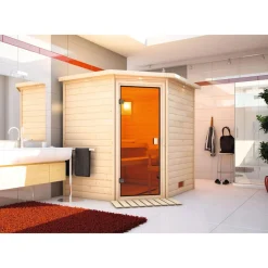 Karibu Systemsauna Mia Eckeinstieg ohne Ofen