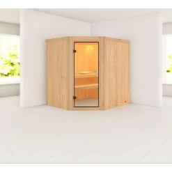 Karibu Systemsauna Siirin 68 mm ohne Ofen ohne Kranz