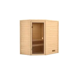 Karibu Systemsauna Svea Eckeinstieg ohne Kranz ohne Ofen