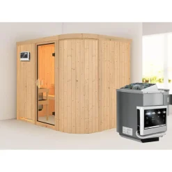 Karibu Systemsauna Titania 4 68 mm 9 kW Ofen Bio externe Strg.
