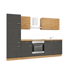 Küchenzeile Alina Eiche Artisan Matera anthrazit 270 cm