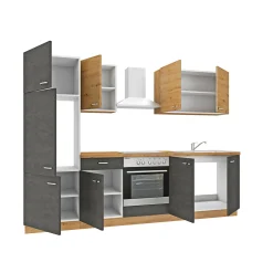 Küchenzeile Alina Eiche Artisan Matera anthrazit 270 cm