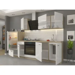 Küchenzeile Bettina hochglanz weiß 270 cm