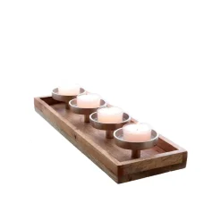 Kerzenhalter 47 x 8 x 15 cm vernickelt