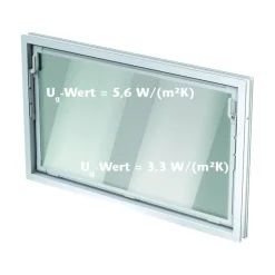 Kippfenster 80 x 40 cm weiß Isoglas 3-Kammer-Profil